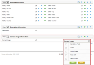 How To Disable Contact Image Field In vTiger