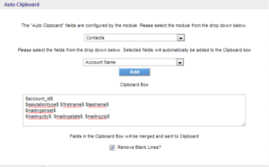 vTiger Auto Clipboard Settings2