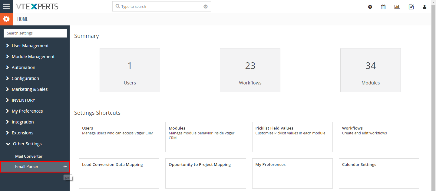 VTiger Email Parser Guide1png