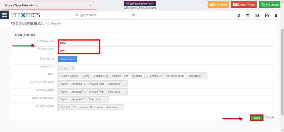 Create Custom Module In VTiger 7 - VTiger Experts