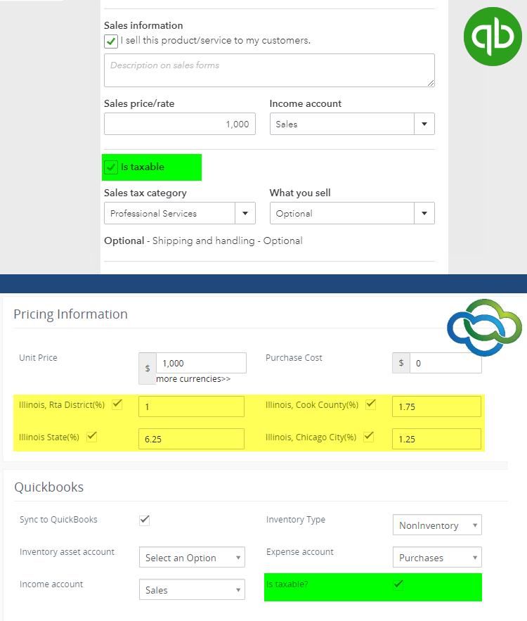 QuickBooks Online Integration for VTiger 7 - taxes2