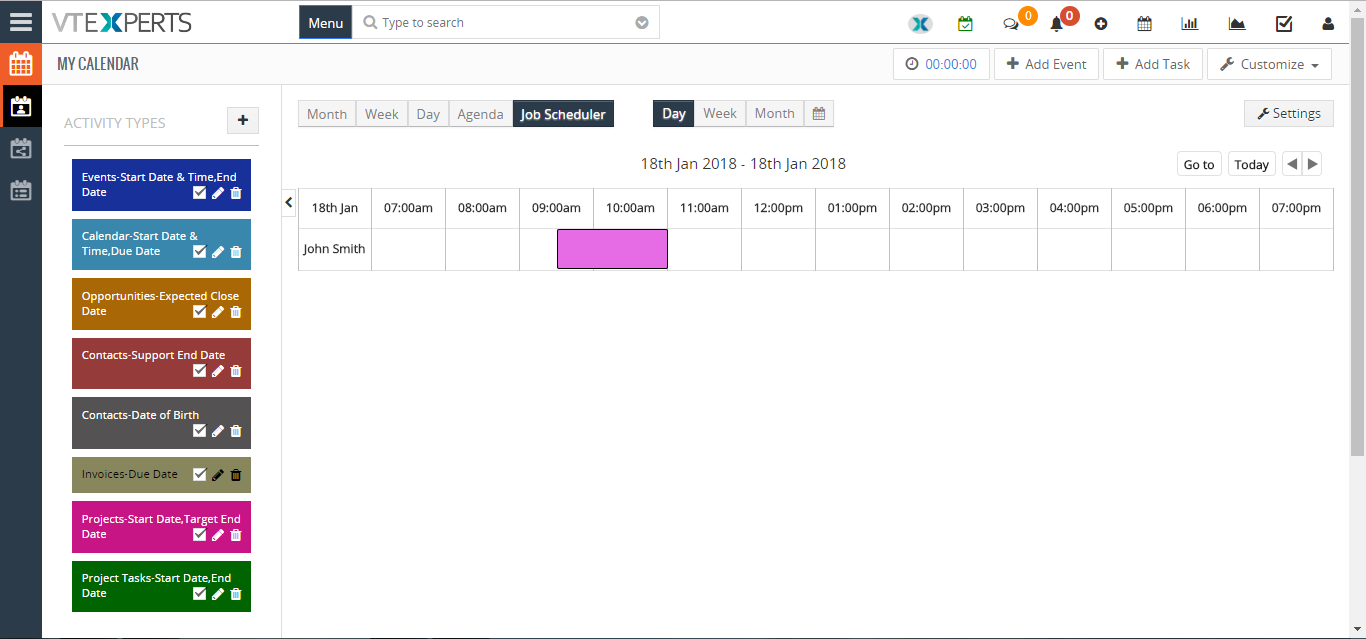 change calendar colors based on Activity Status Type in VTiger 9
