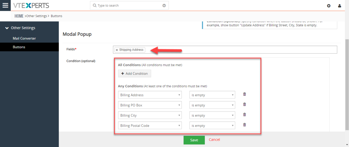 Create Custom Buttons (clickable) In VTiger 7 - VTiger Experts