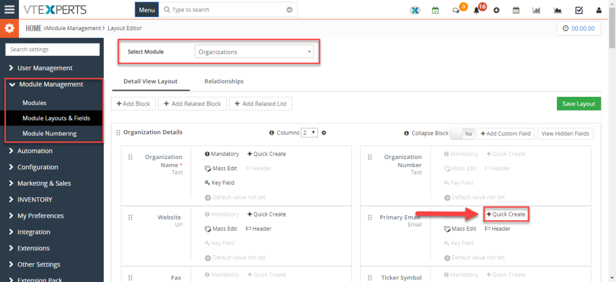 Add Fields To Quick Create Modal Popup In VTiger 7 - VTiger Experts