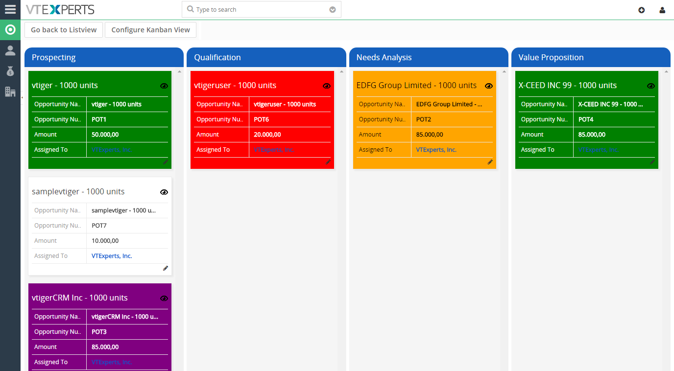 kanban view for vtiger