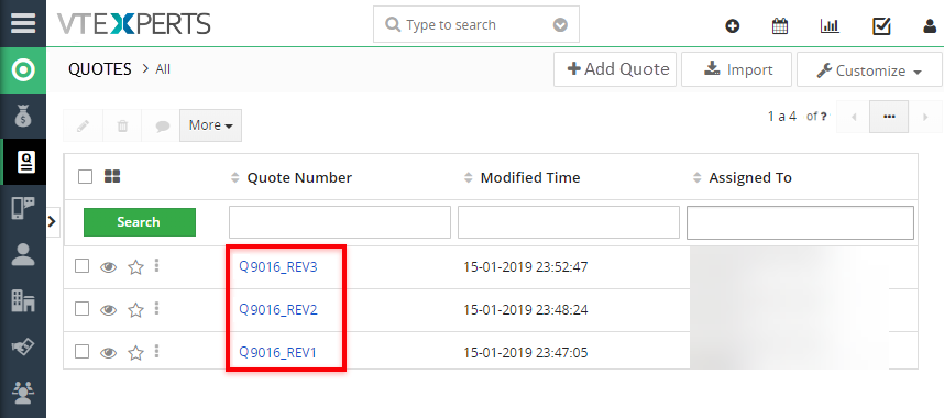 create revisions copies of vtiger records quotes invoices