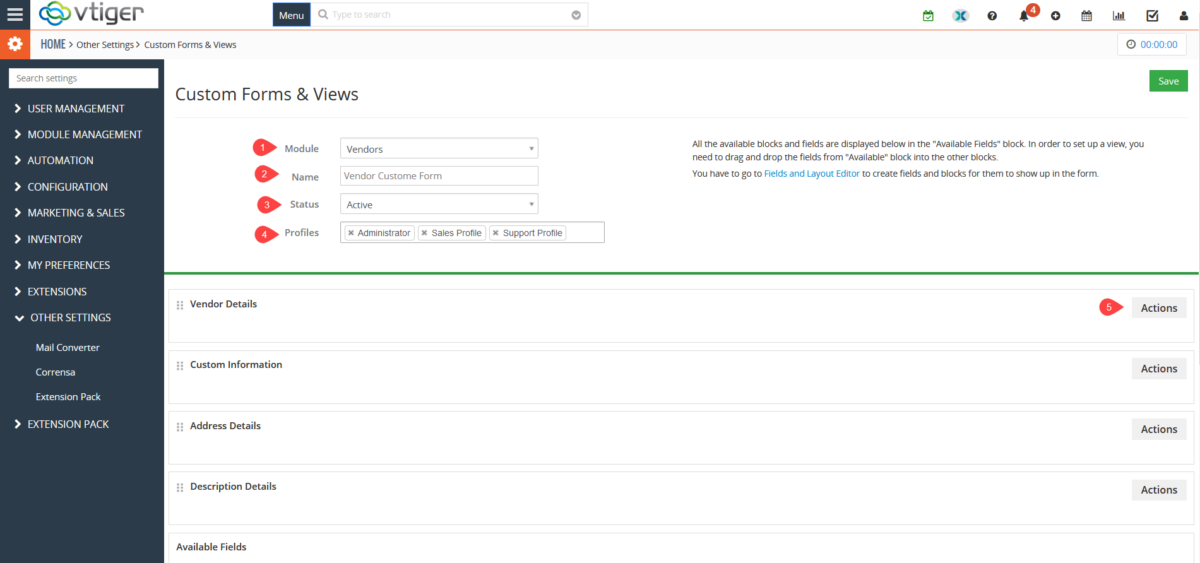 Create Custom Form in Vtiger - VTiger Experts