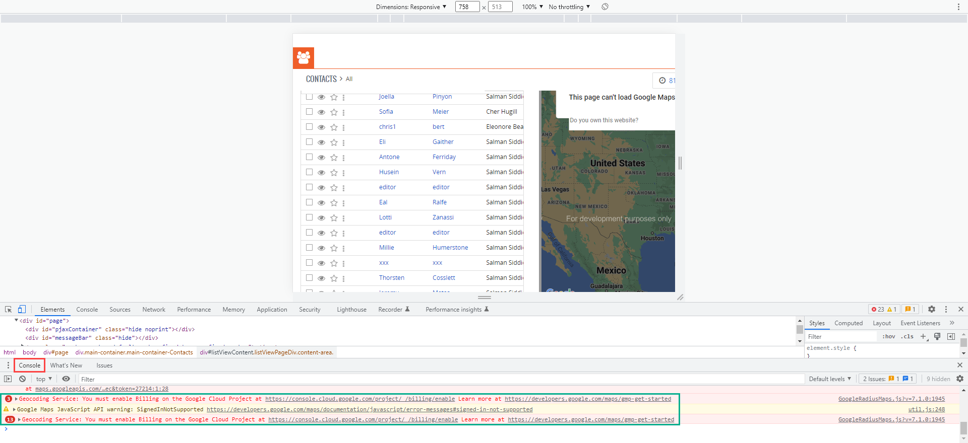 Google API key generation