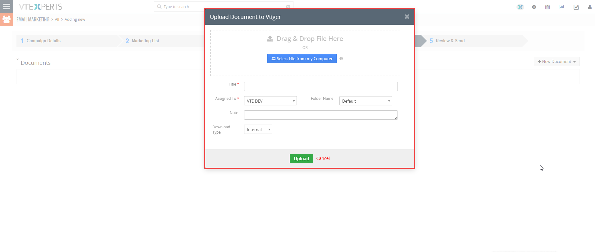VTExperts Email Marketing Update: Attach Documents to Campaigns