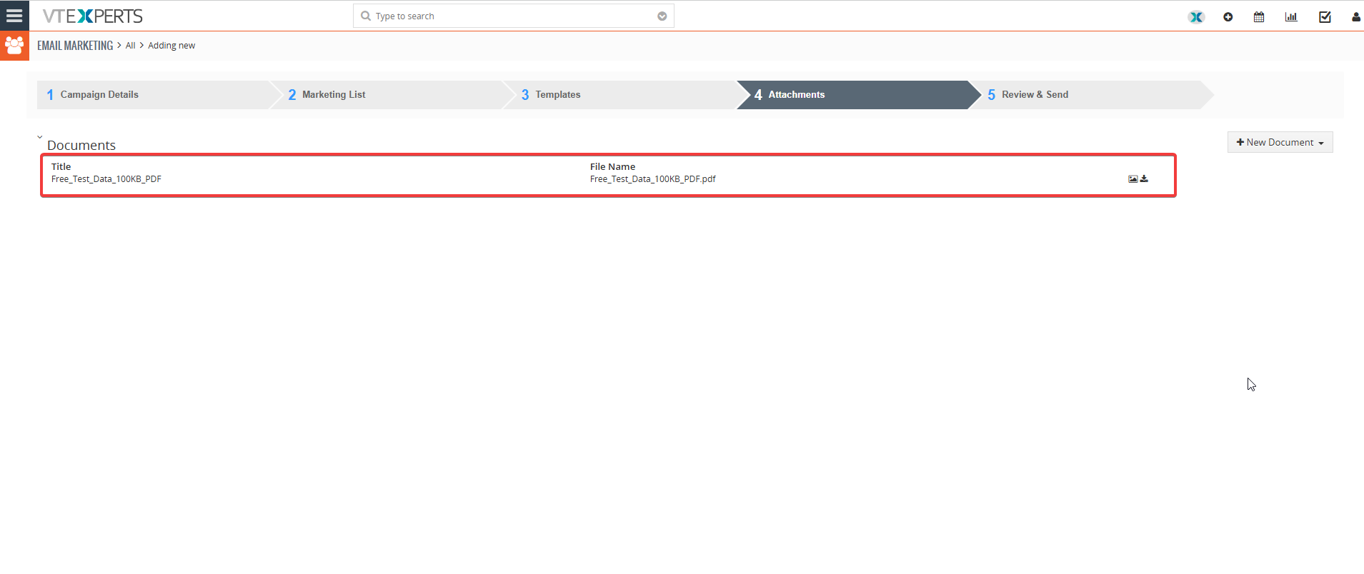 VTExperts Email Marketing Update: Attach Documents to Campaigns