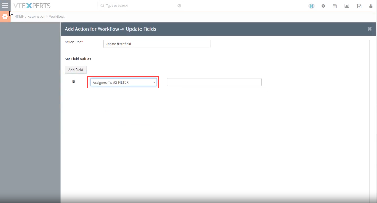 VTExperts Advanced Custom Fields: Second Assigned To Field Filter in vTiger