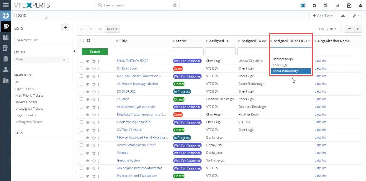 VTExperts Advanced Custom Fields: Second Assigned To Field Filter in vTiger