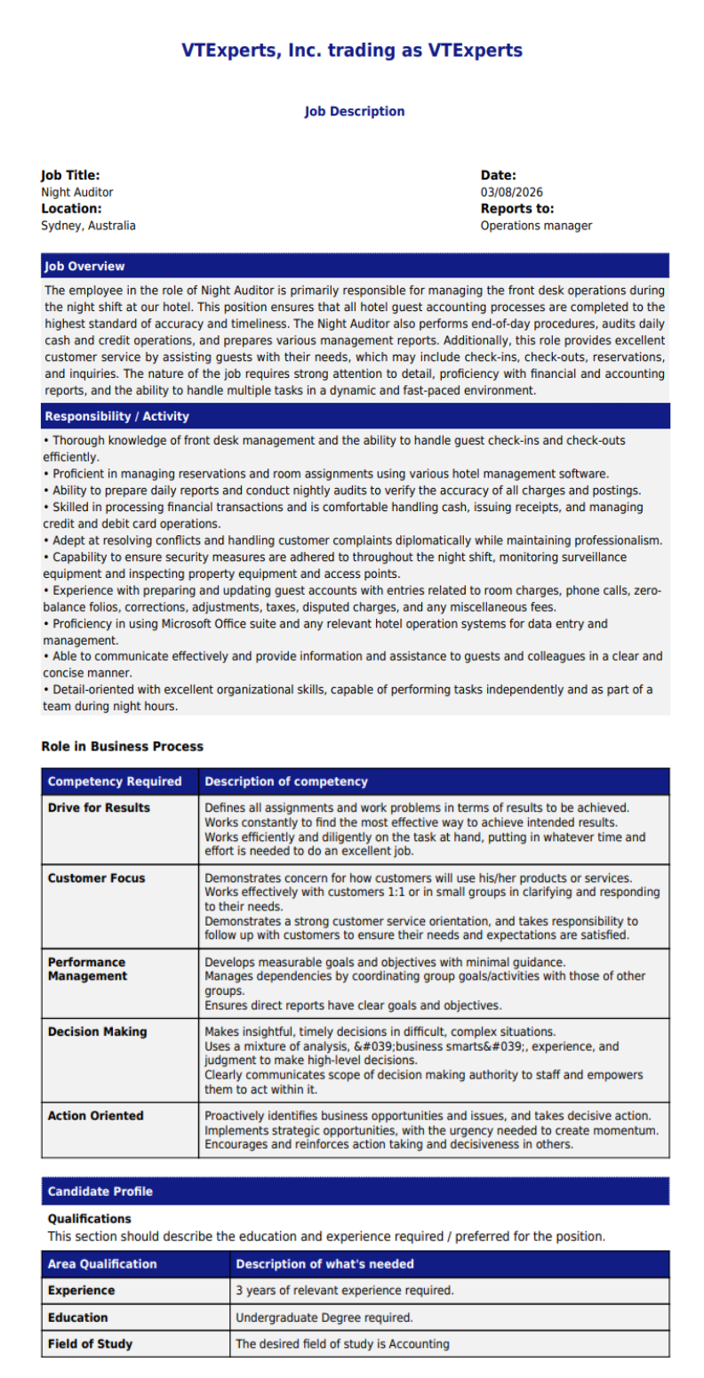 VTExperts Vtiger CRM AI Job Description Generator VTExperts Vtiger CRM AI Job Description Generator