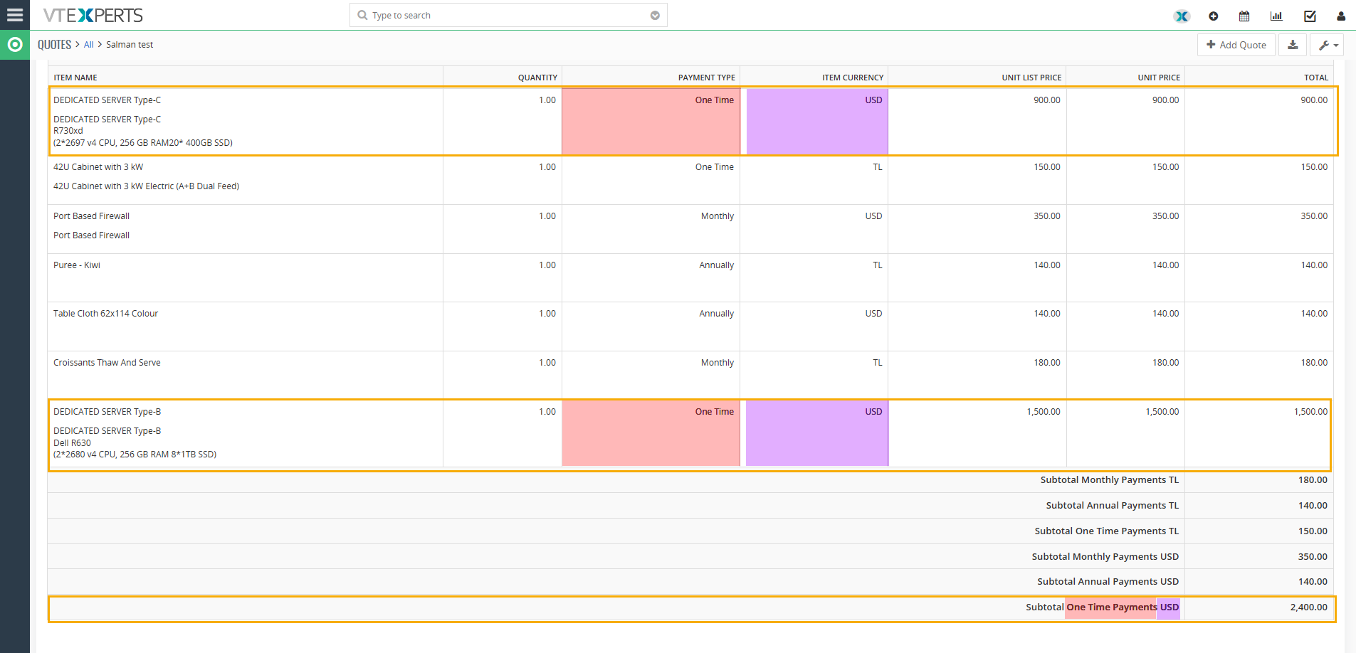 Vtiger multi-currency quote customization